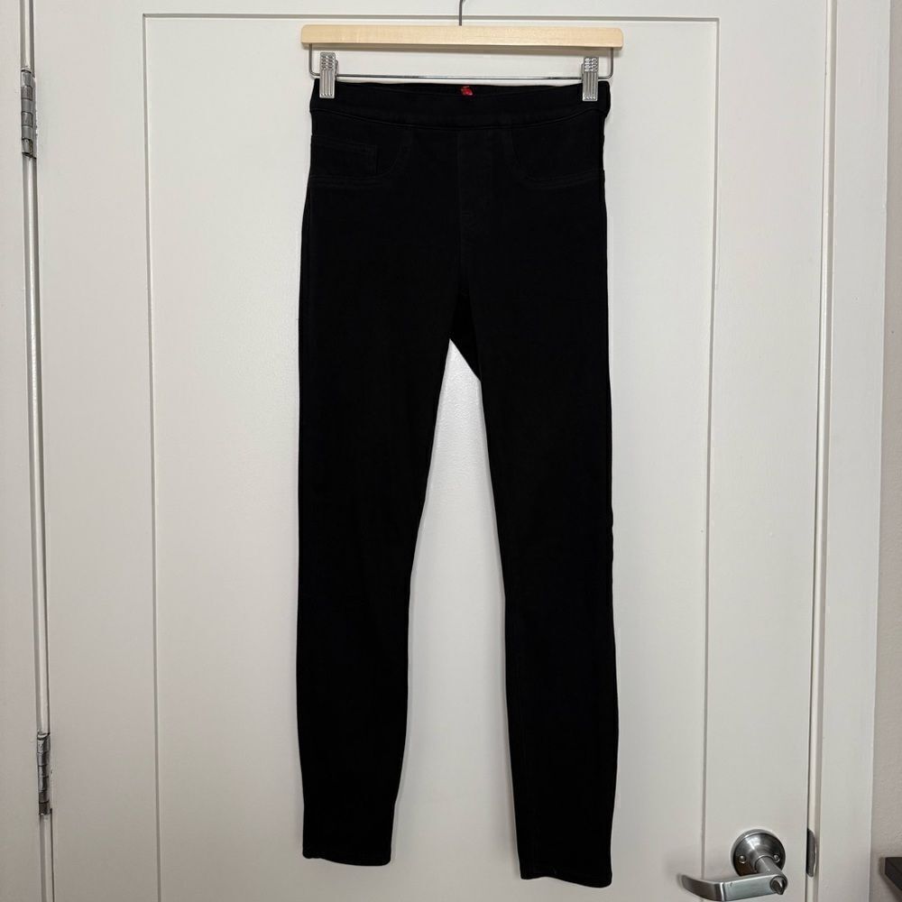Spanx Jean-Ish Ankle Leggings Womens Size XS Black Stretchy Pull On 20018P
